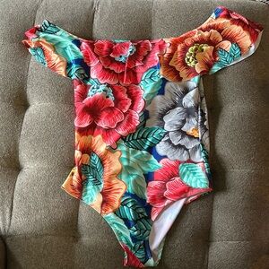 Off Shoulder One-Piece Swimsuit